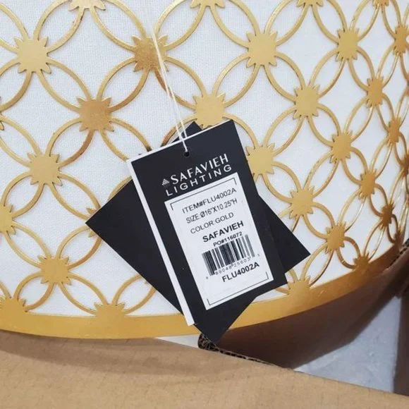 16" Inch Gold Semi Flush Mount Light Fixture By House Of Hamptons - New In Box - Picture 6 of 6